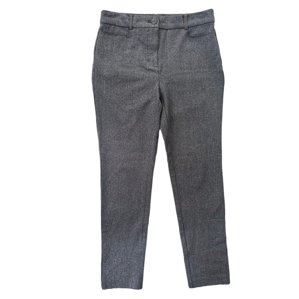 Loft Women’s 4 Curvy Gray Multi In Texture, The Skinny Stretch Ankle Dress Pants
